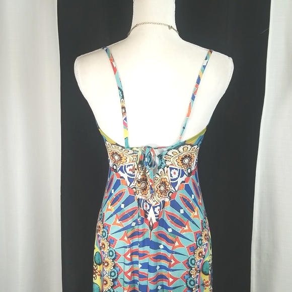 Venus Sleeveless Multicolor pattern Summer High Low Dress. XS - Picture 6 of 12